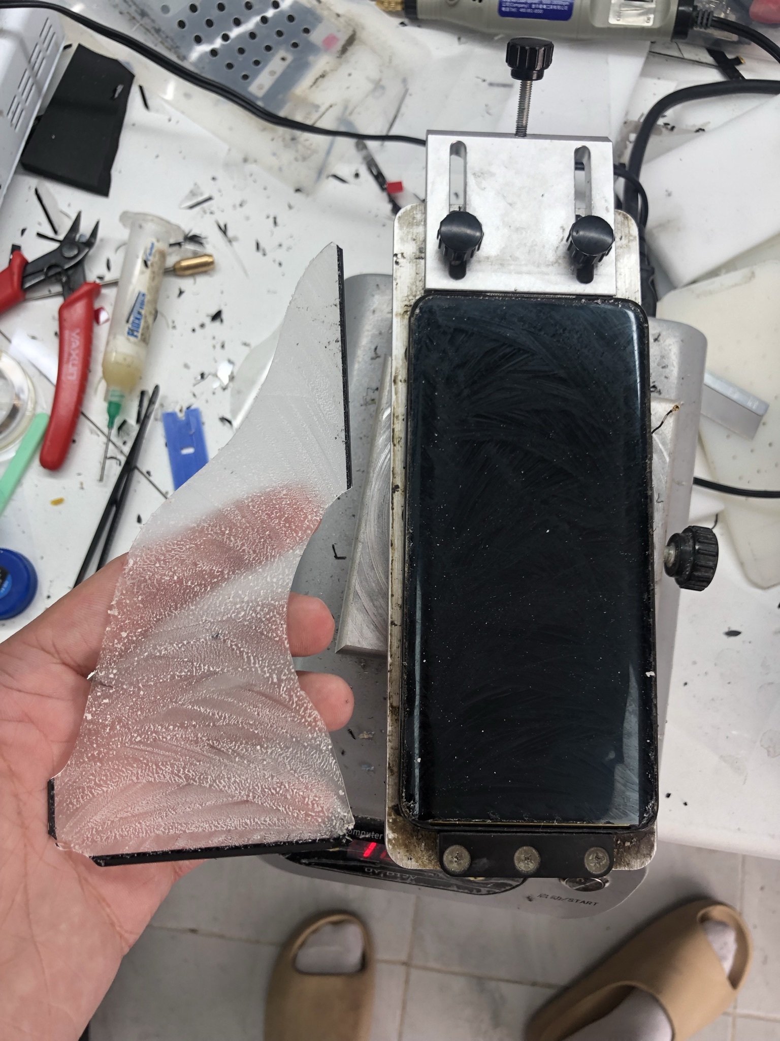 Oneplus 7 pro glass replacement. No Cutouts - My, Telephone, Oneplus, Oneplus 7 PRO, Glass replacement, Plywood, Mobile phones, Ремонт телефона, Smartphone, Rukozhop, Repair of equipment, Longpost