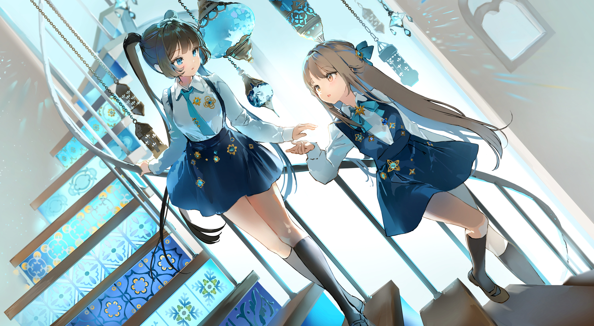 Ladder of love - Anime, Anime art, Original character, Girls, Yuri, Yuri cute, Anmi