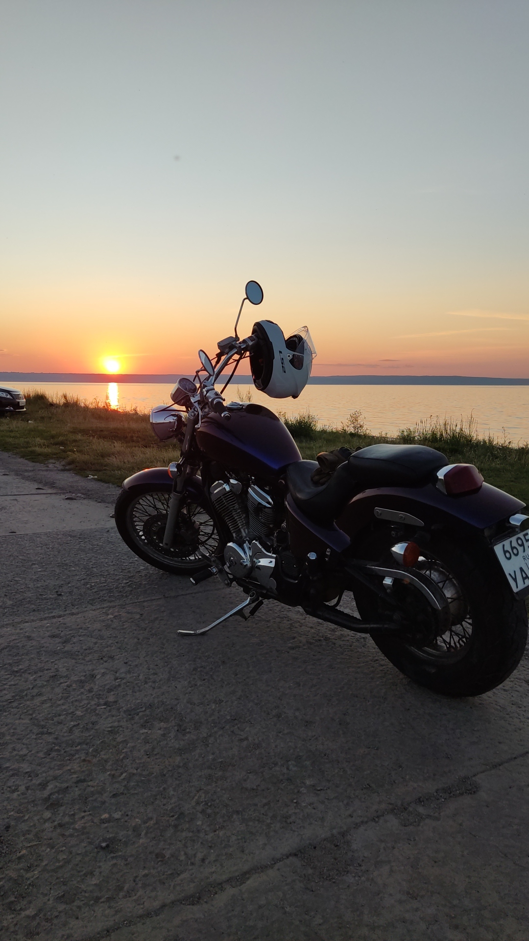 Motosunset on the Volga - My, Moto, Sunset, Volga river, Ulyanovsk, The photo