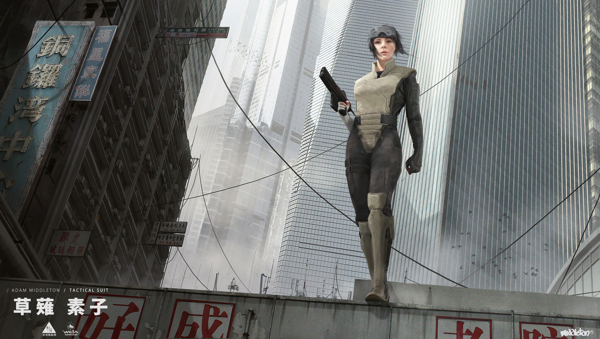 Ghost in the Shell / Major / Concept Art - Art, Artstation, Movies, Anime, Ghost in armor, Kusanagi motoko, Cyberpunk, Concept Art, Longpost, Girls