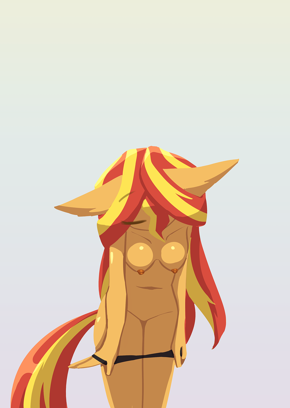 Бесстыжий закат - NSFW, My Little Pony, PonyArt, Sunset Shimmer, MLP Suggestive, Длиннопост, Equestria Girls, Антро, Howxu