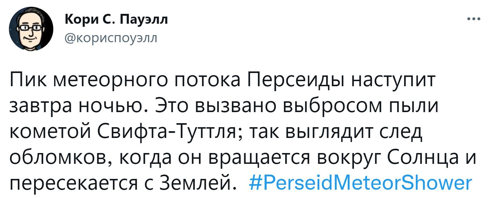 Метеорный поток Персеиды достигнет пика активности в ночь на пятницу - Космос, Солнечная система, Метеоритный дождь, Персеиды, Twitter, Скриншот, Новости, Видео, Без звука, Вертикальное видео