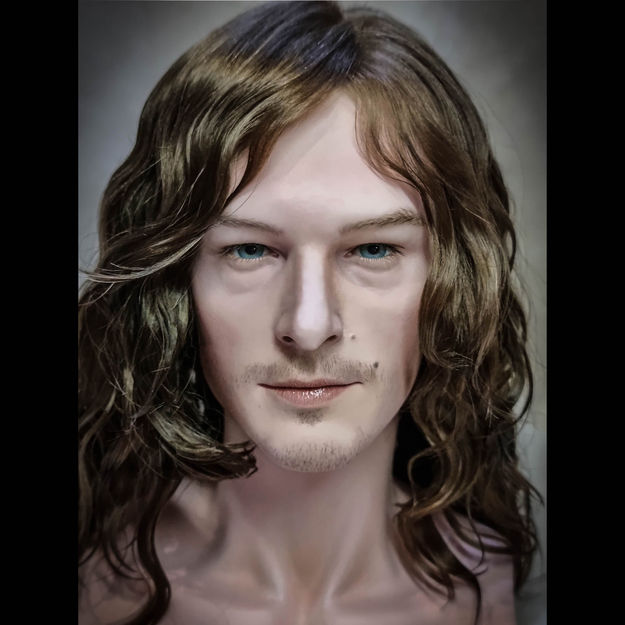 Norman Reedus, author's portrait head on bjd body - My, Longpost, Norman Reedus, Needlework with process, Polymer clay, Sculpture, Portrait, Doll, Handmade, Single instance, Norman Reedus, Лепка, Portrait doll, Video, Youtube, Video VK