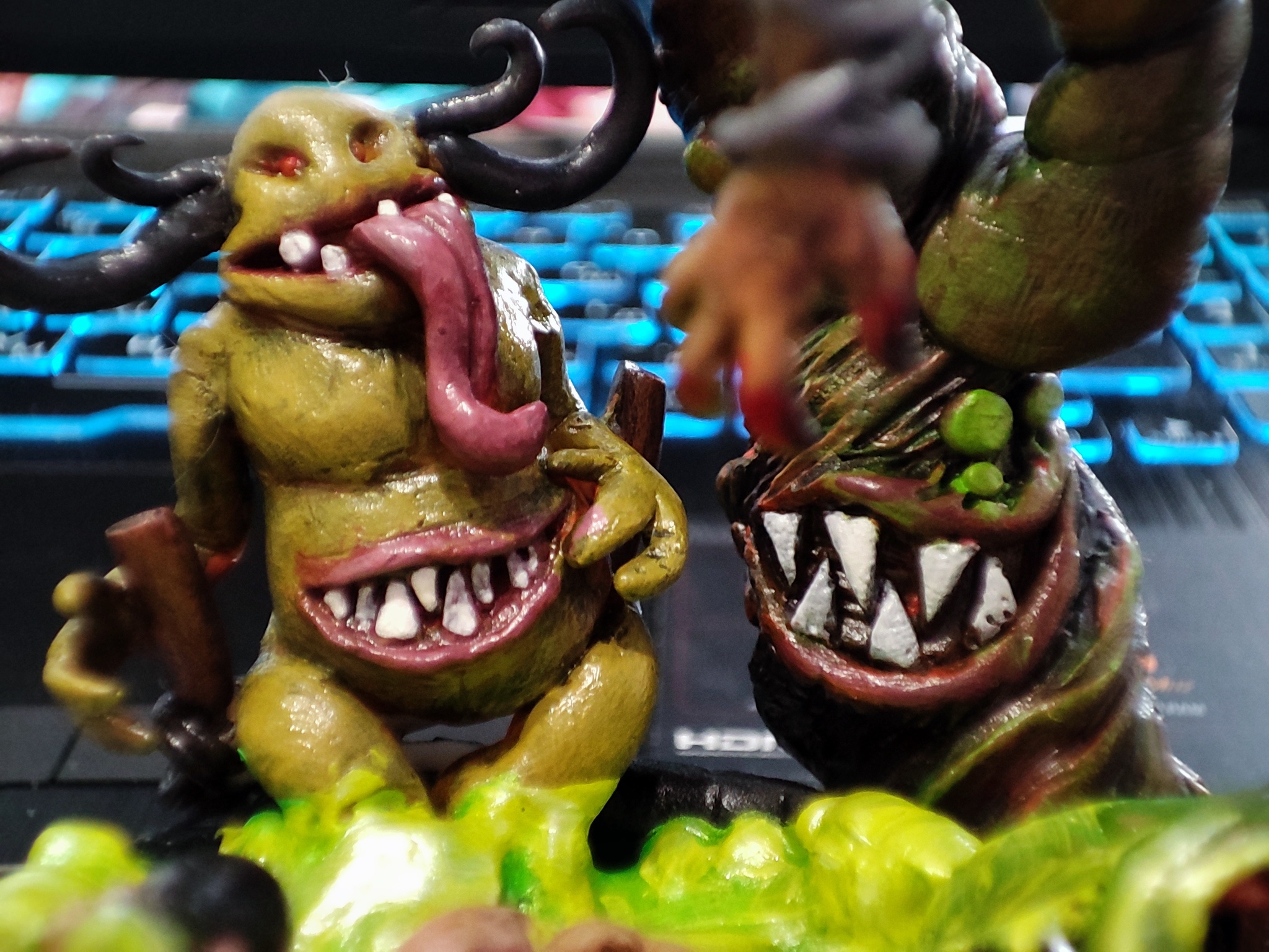 Nurglings as a gift :) - My, Warhammer, Warhammer 40k, Needlework without process, Polymer clay, Longpost