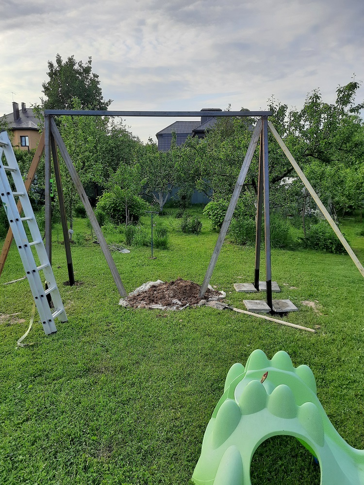 Winged swings (and some speculation from a fake welder) - My, Children, Woodworking, Welding, Swing, With your own hands, Playground, Longpost