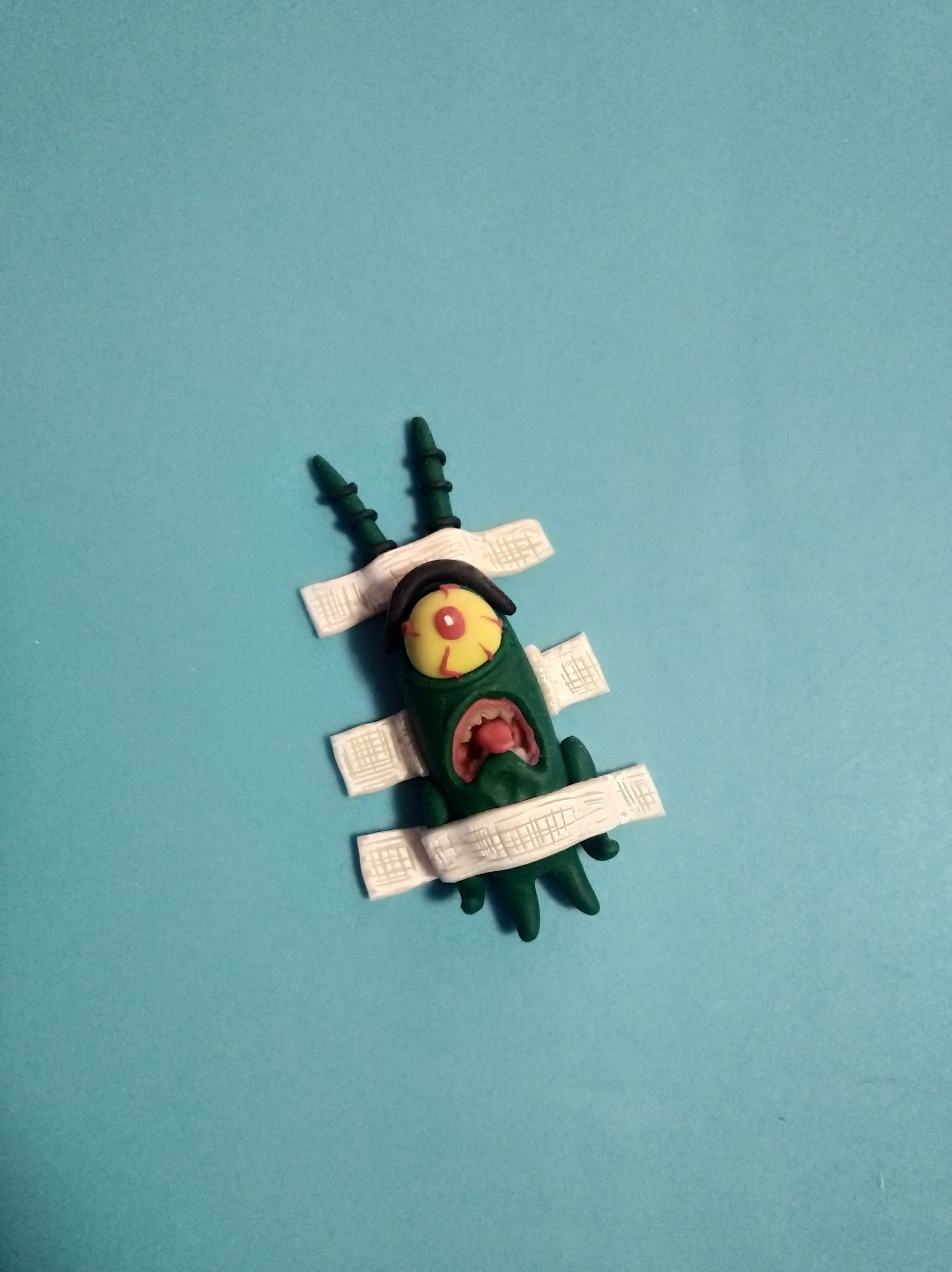 Happiness. Friday :) - My, Needlework with process, Лепка, With your own hands, Polymer clay, SpongeBob, Magnets, Friday tag is mine, Longpost, Plankton