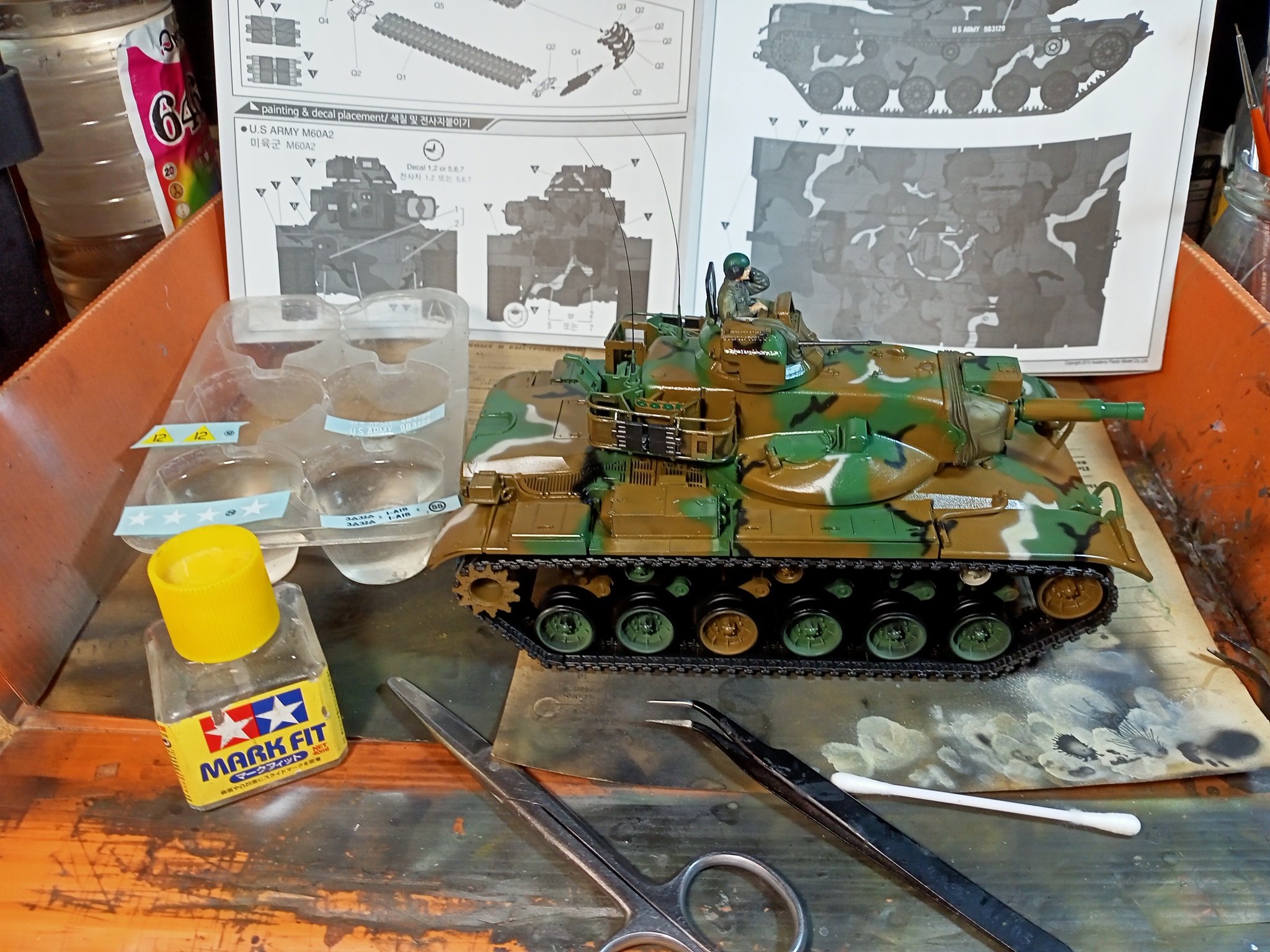 M60A2 Starship (1/35 Academy). Заметки по сборке - Моё, Стендовый моделизм, Моделизм, Масштабная модель, Миниатюра, Покраска миниатюр, Своими руками, Рукоделие с процессом, Рукоделие, Сборная модель, Сборка, Аэрография, Обзор, США, Танки, Холодная война, Бронетехника, Starship, М60, Техника, Длиннопост, Хобби