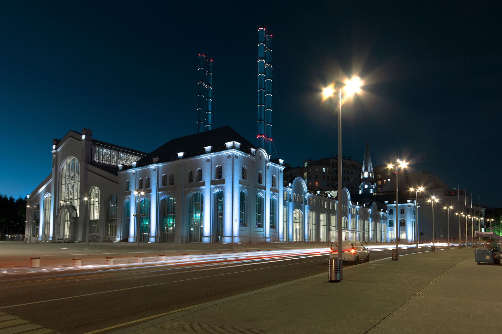 GES-2 - My, The photo, Summer, Travel across Russia, Moscow, Hydroelectric power station, Architecture, Night, Long exposure, Nikon d7200, Sigma 10-20 mm