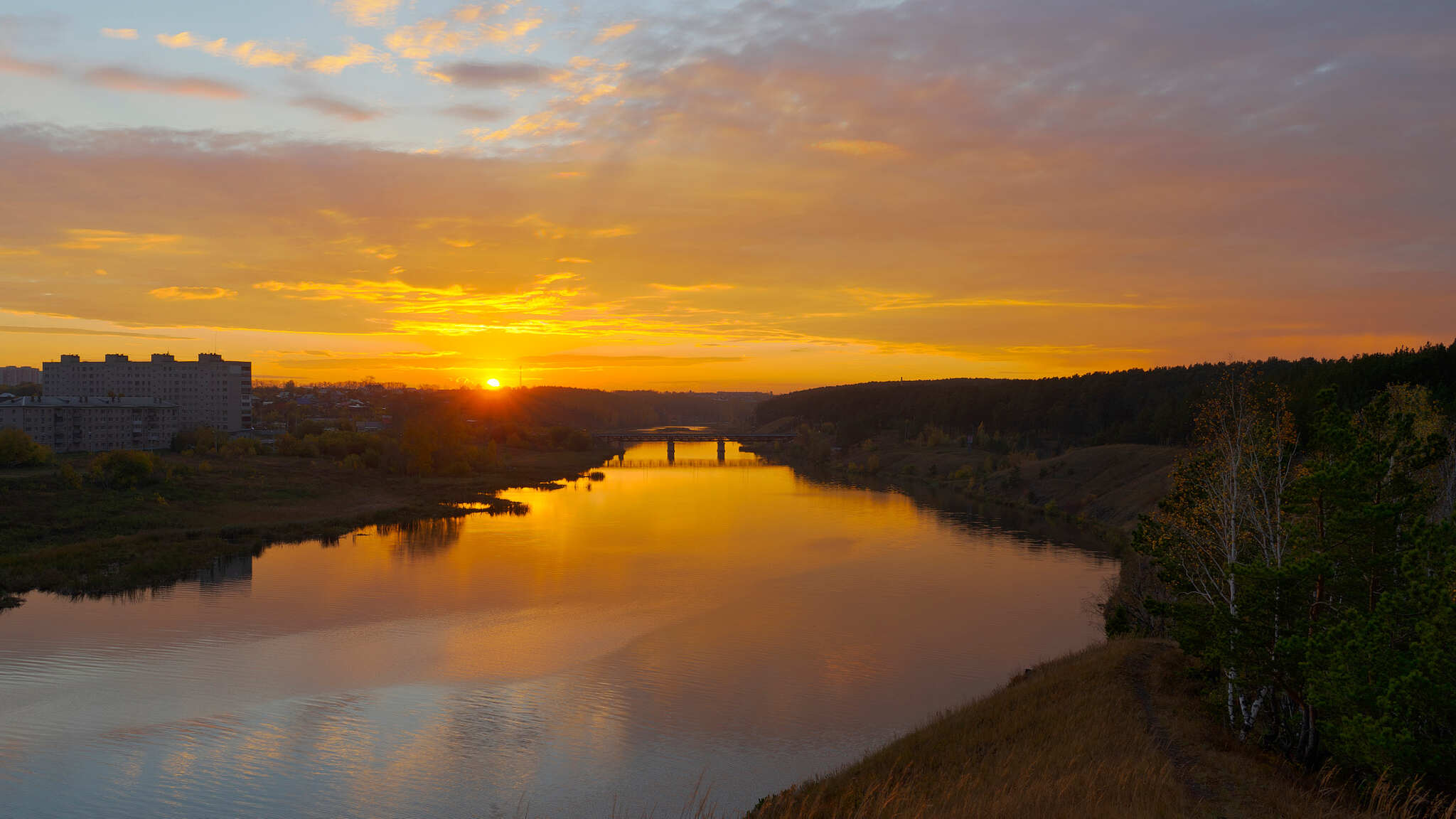 Sunset over a small town - My, Kamensk-Uralsky, The photo, Photographer, Sunset, Landscape, Iset