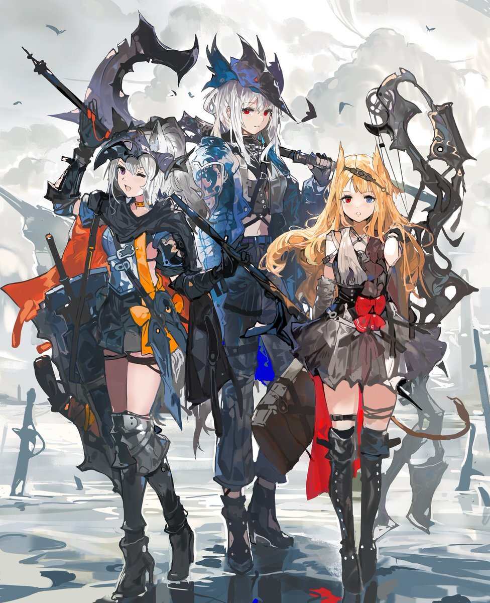 Arknights operators - Anime, Anime art, Arknights, Texas (Arknights), Nian, Hellagur, Irene (Arknights), Dusk, Surtr, Siege (Arknights), Poziomka, Skadi, Archetto, Grani, Video, Longpost, Projekt Red (Arknights), Dusk (Arknights)