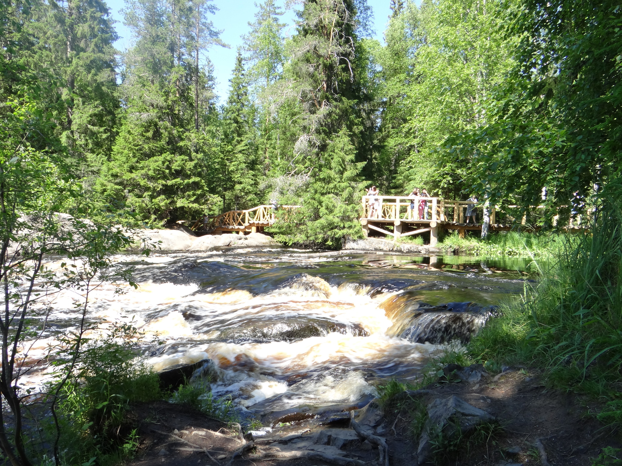 Водопады Ахвенкоски - Моё, Горный туризм, Поход, Карелия, Водопад, Туристы, Путешествие по России, Длиннопост