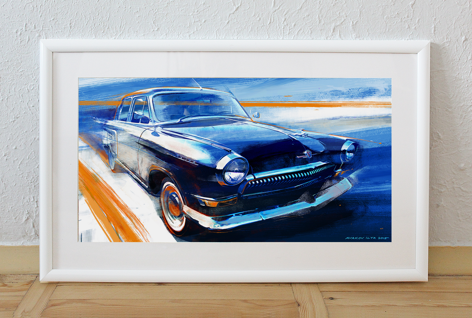 Gas 21 Volga - My, Illustrations, Graphics, Auto, Motorists, Inktober, Gaz-21, Print, Poster