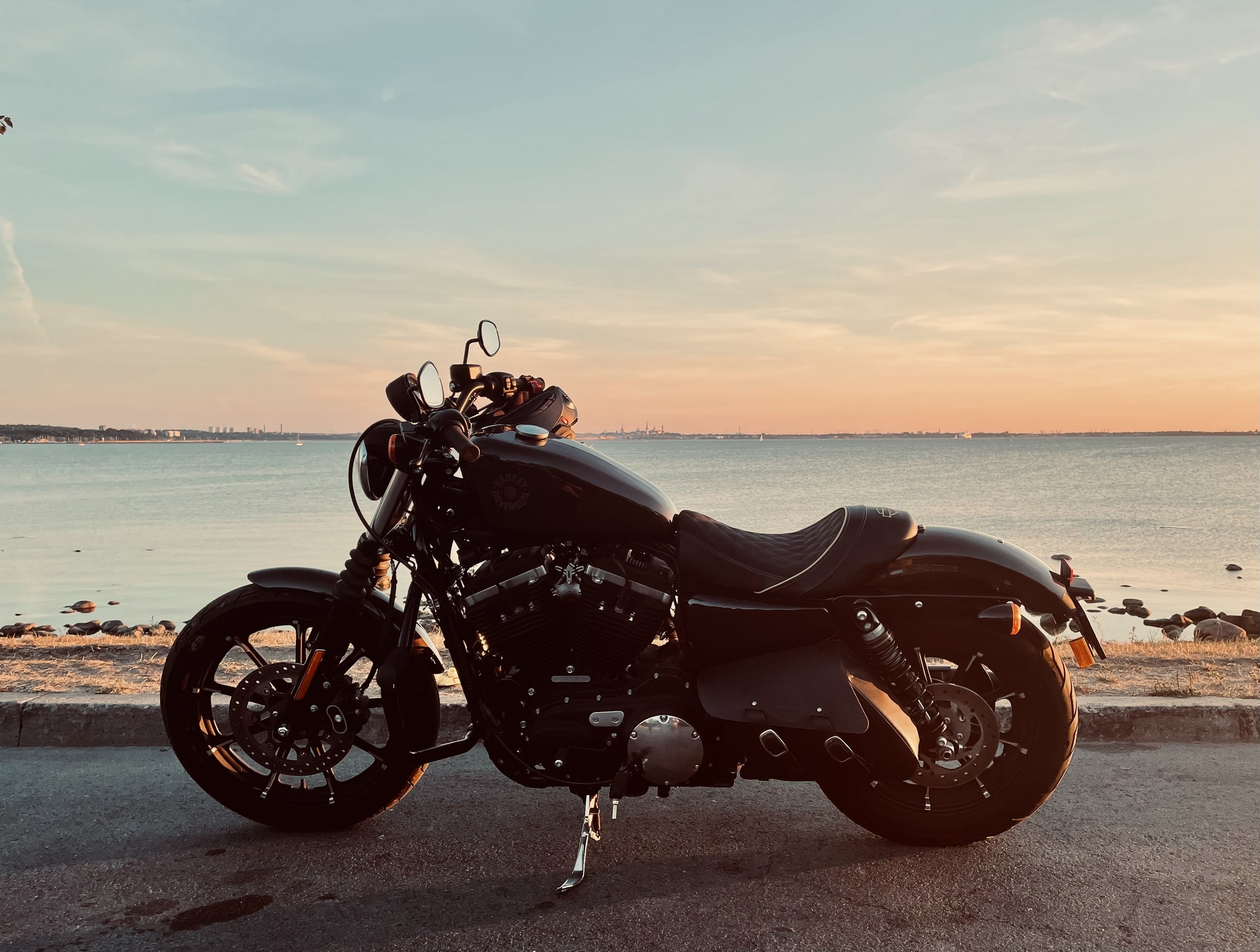 And my motorcycle - Mobile photography, Moto, Sunset, Harley-davidson, Sportster