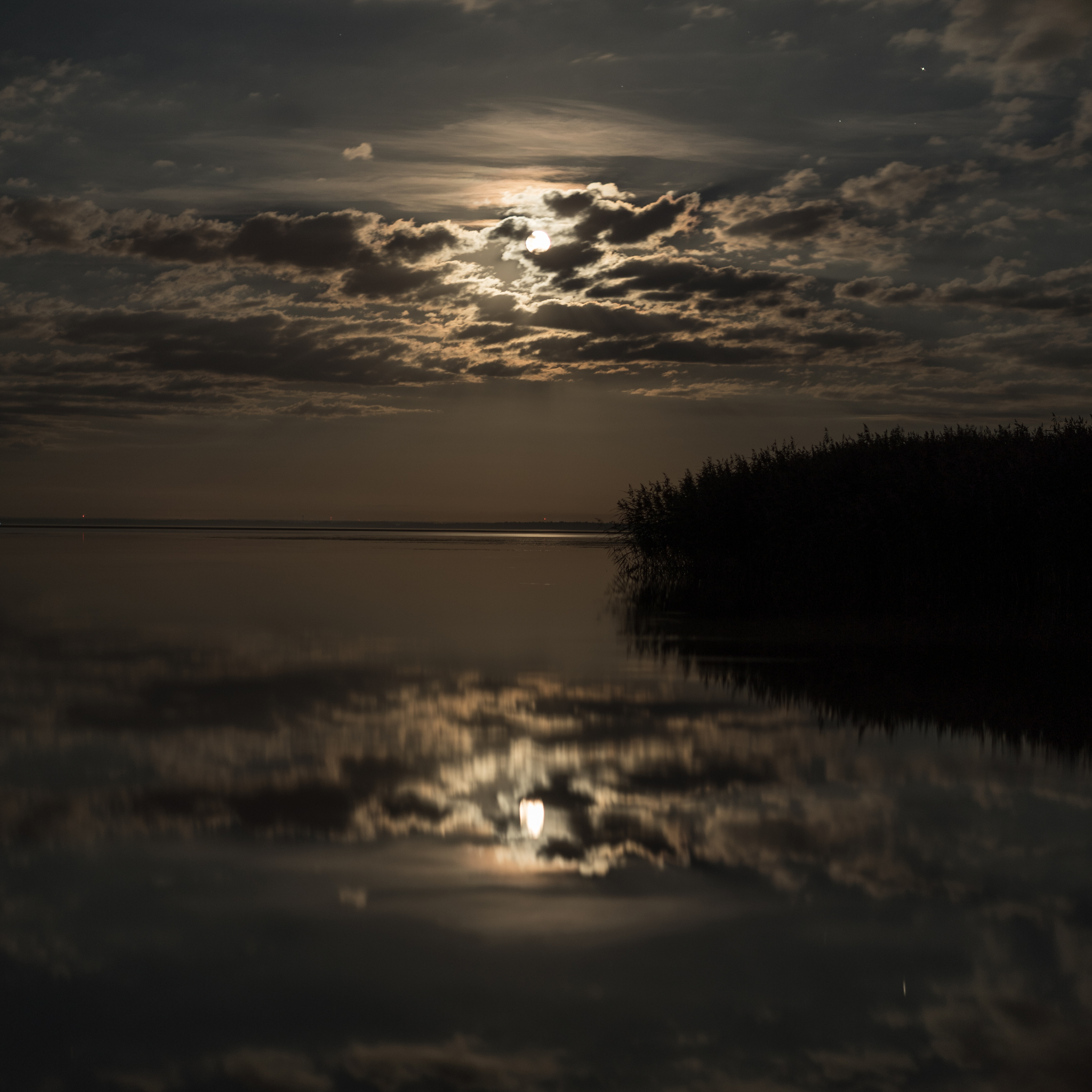 Moonlight night - My, The photo, Night shooting, Ladoga lake, moon