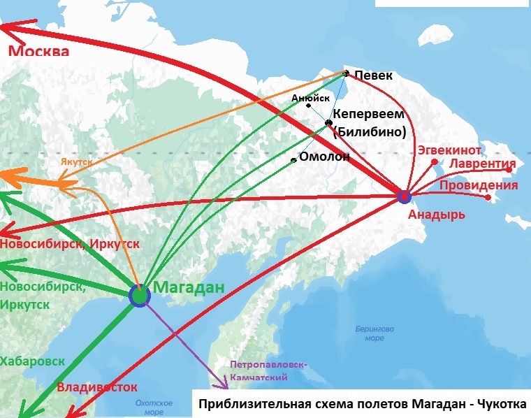 Карта магадан чукотка