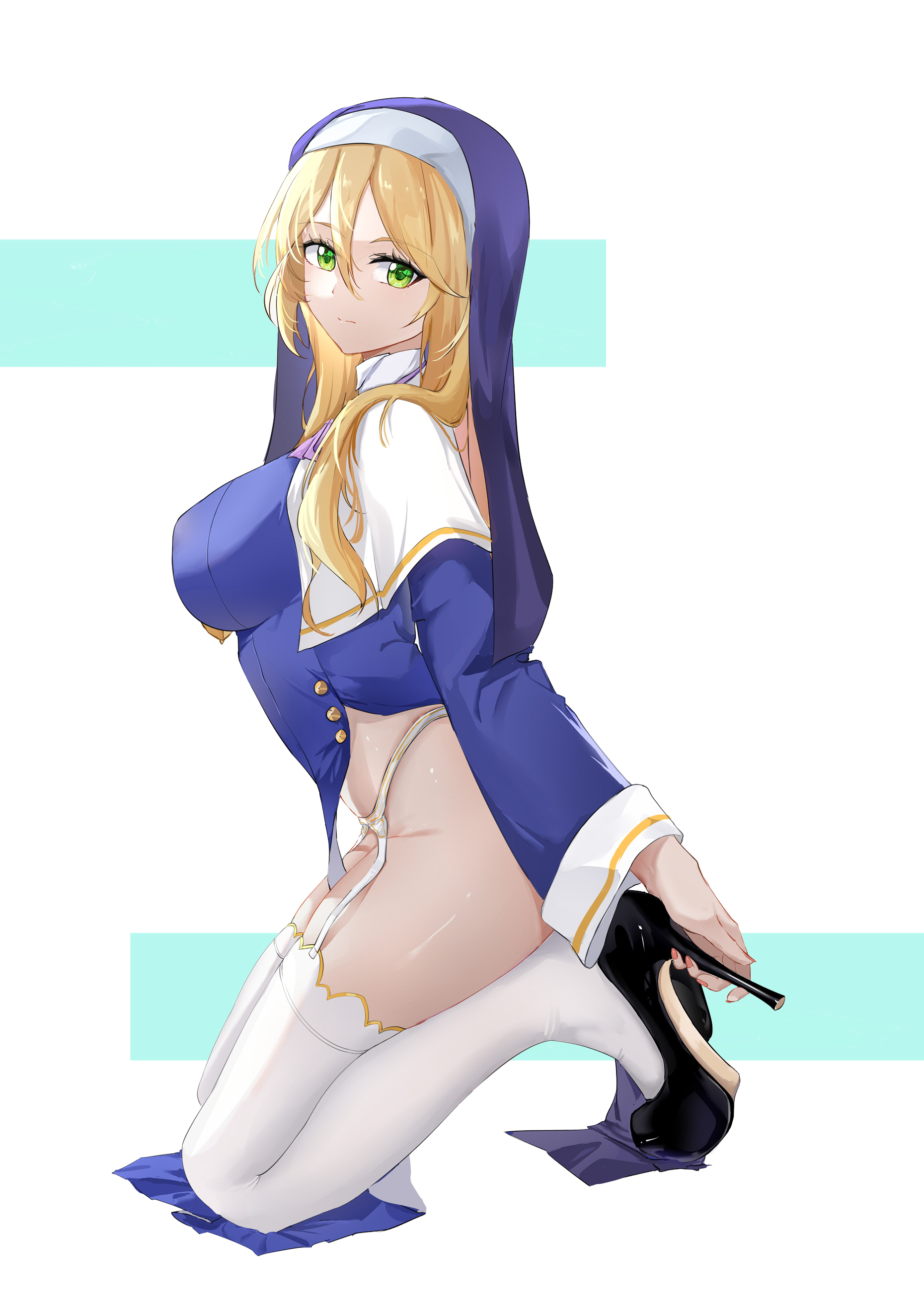 Sharon - NSFW, Anime, Art, Anime art, Hand-drawn erotica, Stockings, High heels, Sharon Holygrail, Engage Kiss