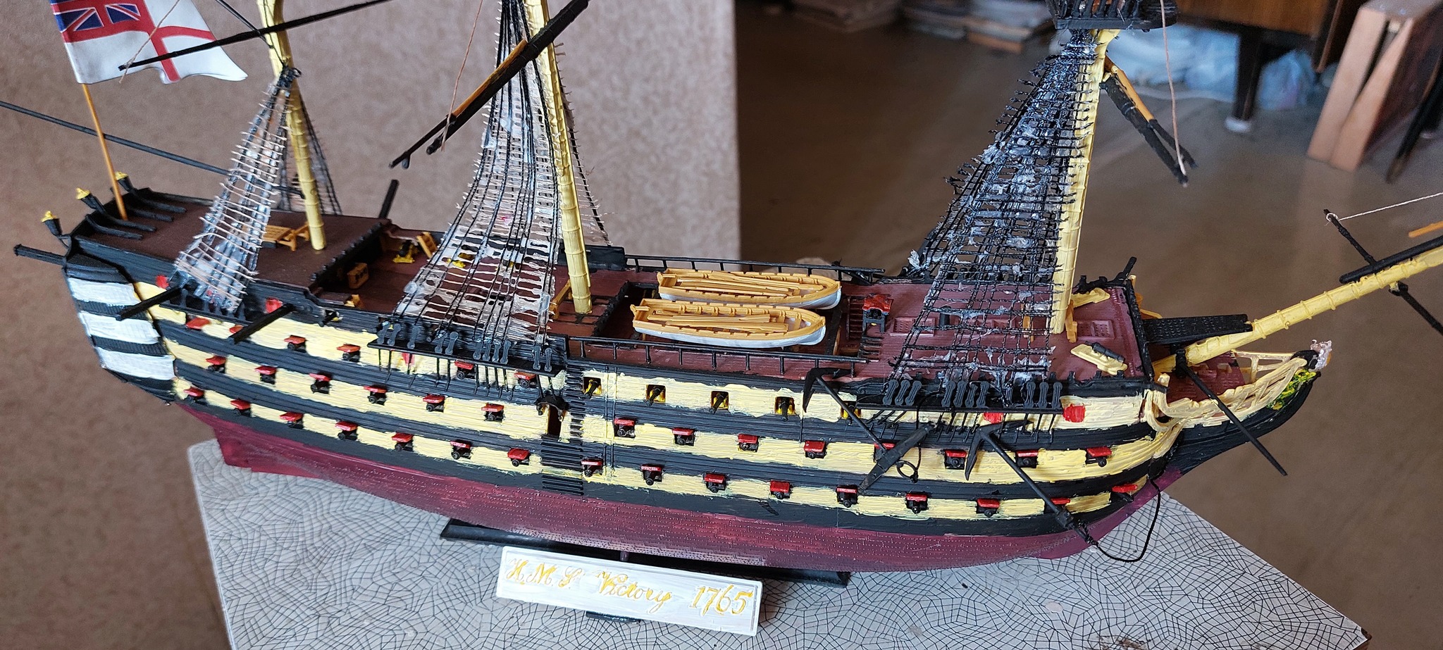 VIctory 1765 Admiral Nelson's flagship - My, Models, Modeling, Ship, Sailboat, With your own hands, Assembly, Longpost