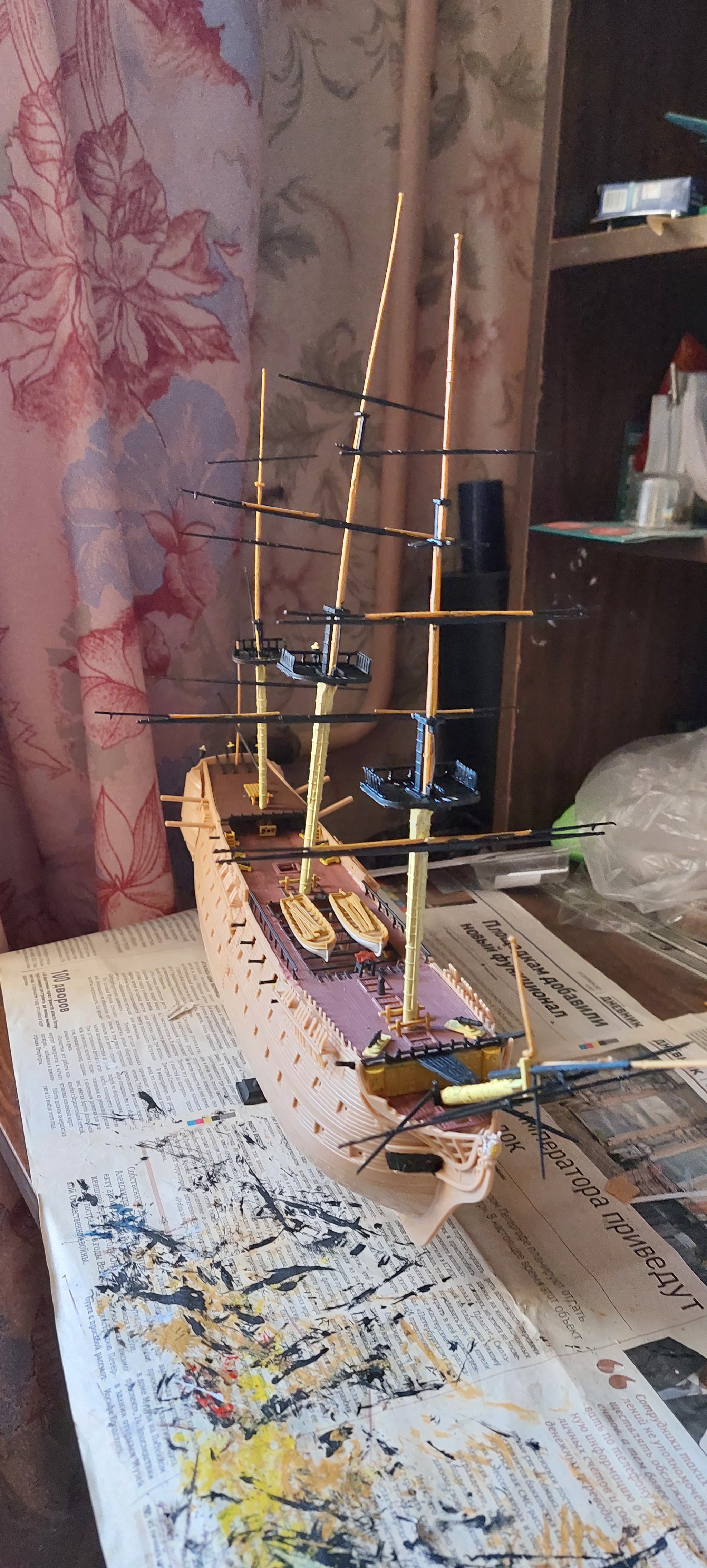 VIctory 1765 Admiral Nelson's flagship - My, Models, Modeling, Ship, Sailboat, With your own hands, Assembly, Longpost