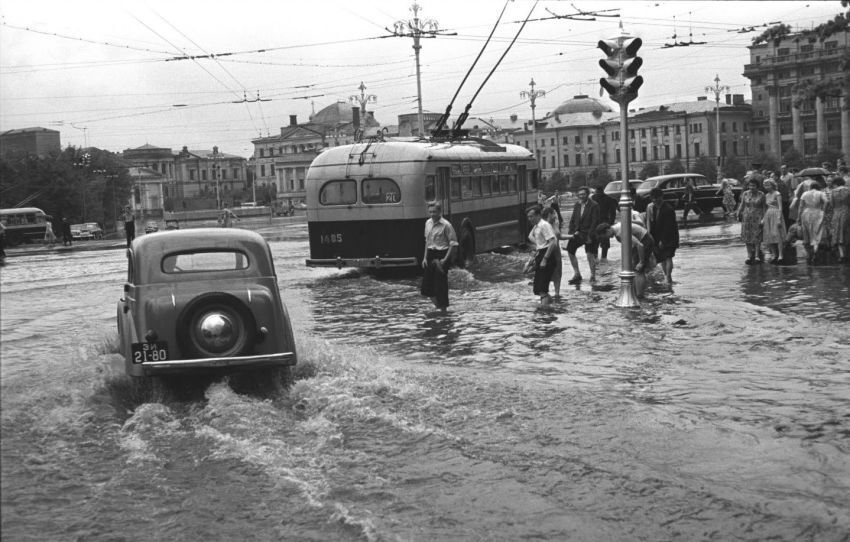 1950s MOSCOW AND MUSCOVITES - the USSR, 50th, Old photo, Longpost, Black and white photo