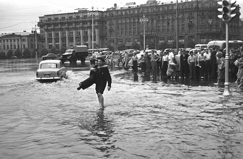 1950s MOSCOW AND MUSCOVITES - the USSR, 50th, Old photo, Longpost, Black and white photo