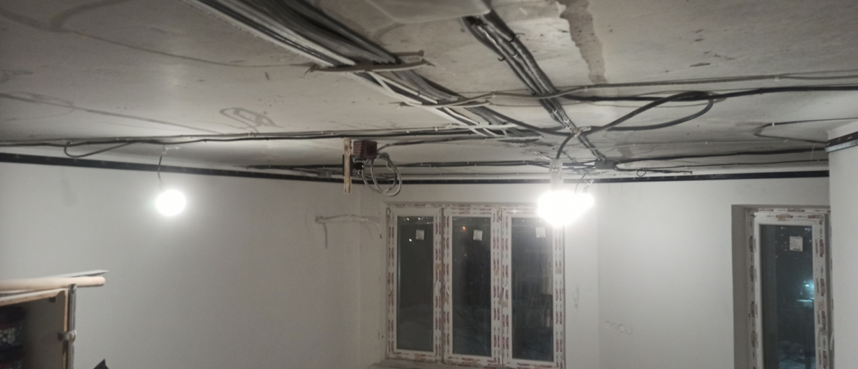 Apartment renovation - from idea to moving. Ceiling - My, Rukozhop, Repair, With your own hands, Stretch ceiling, Ceiling, Lighting, Chandelier, Mat, Video, Vertical video, Longpost