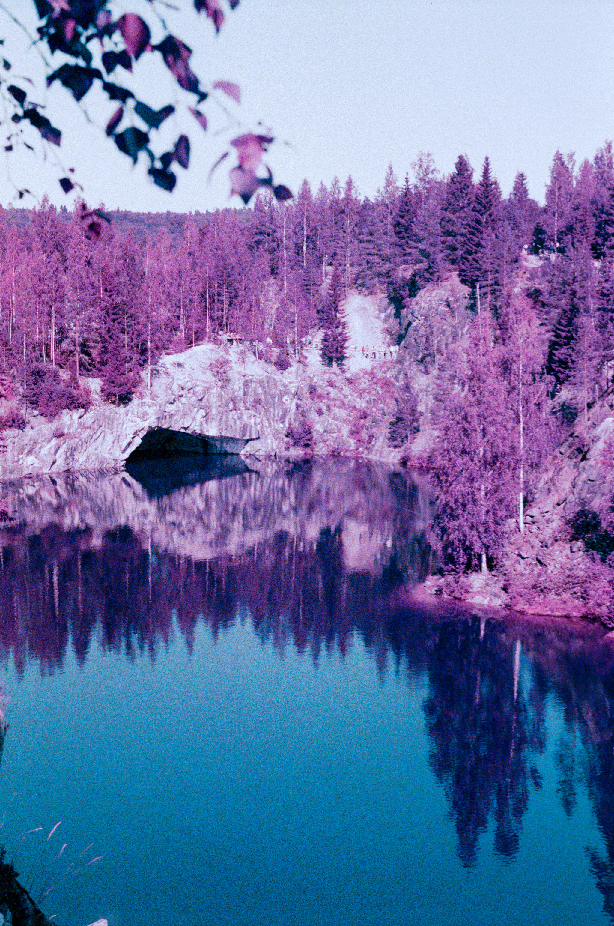 LomoChrome Purple - My, The photo, Film, Russia, Lomography, Landscape, Карелия, North Ossetia Alania, Ruskeala, Nature, Lake, The mountains, Longpost