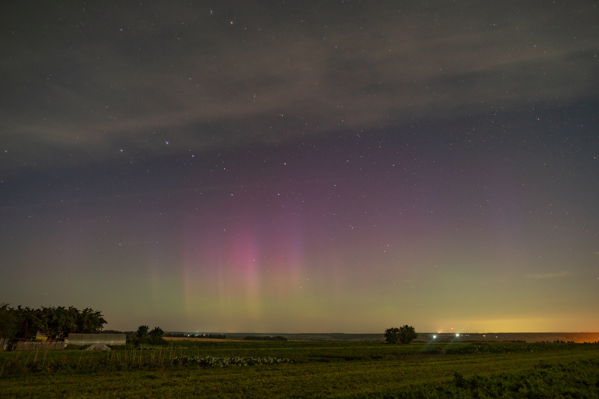 We were shining again. Aurora on the night of August 17-18. Chuvashia - My, Polar Lights, Chuvashia, Starry sky, Astrophoto, beauty of nature, Weather, Longpost