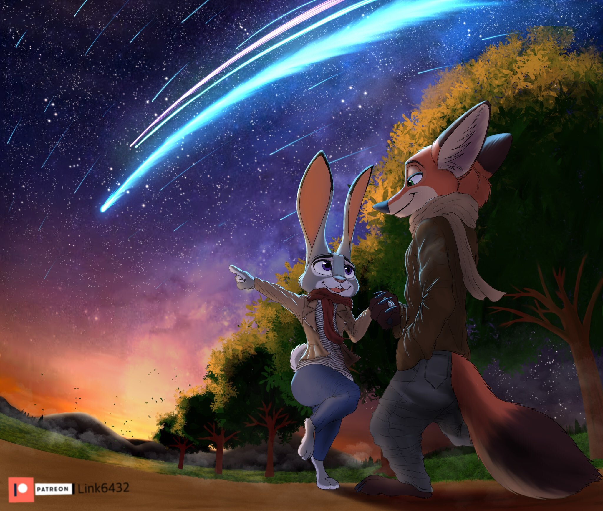 Walk - Zootopia, Nick and Judy, Link6432, Nick wilde, Judy hopps, Furry, Art