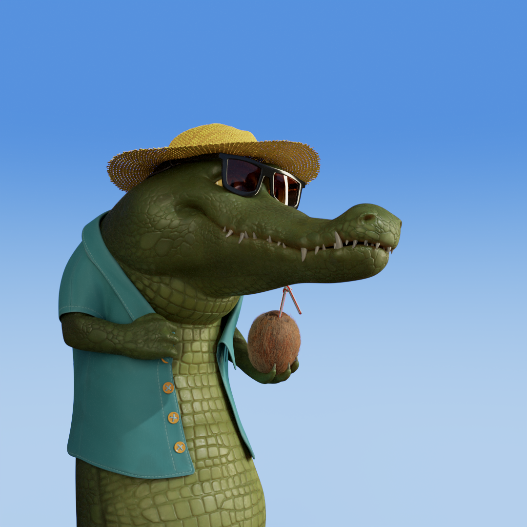 Crocodile at ease - My, Art, 3D, Zbrush, 3D modeling, Blender, Characters (edit), Digital, Longpost, Computer graphics