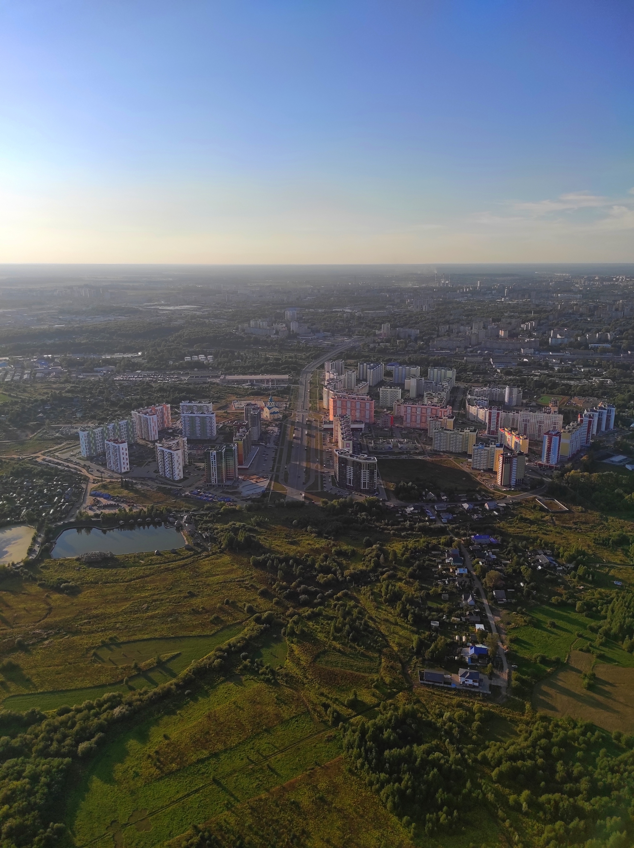 Evening paraglider over Kirov - My, Paragliding, View from above, Flight, Beautiful, Kirov, Longpost, Small aircraft