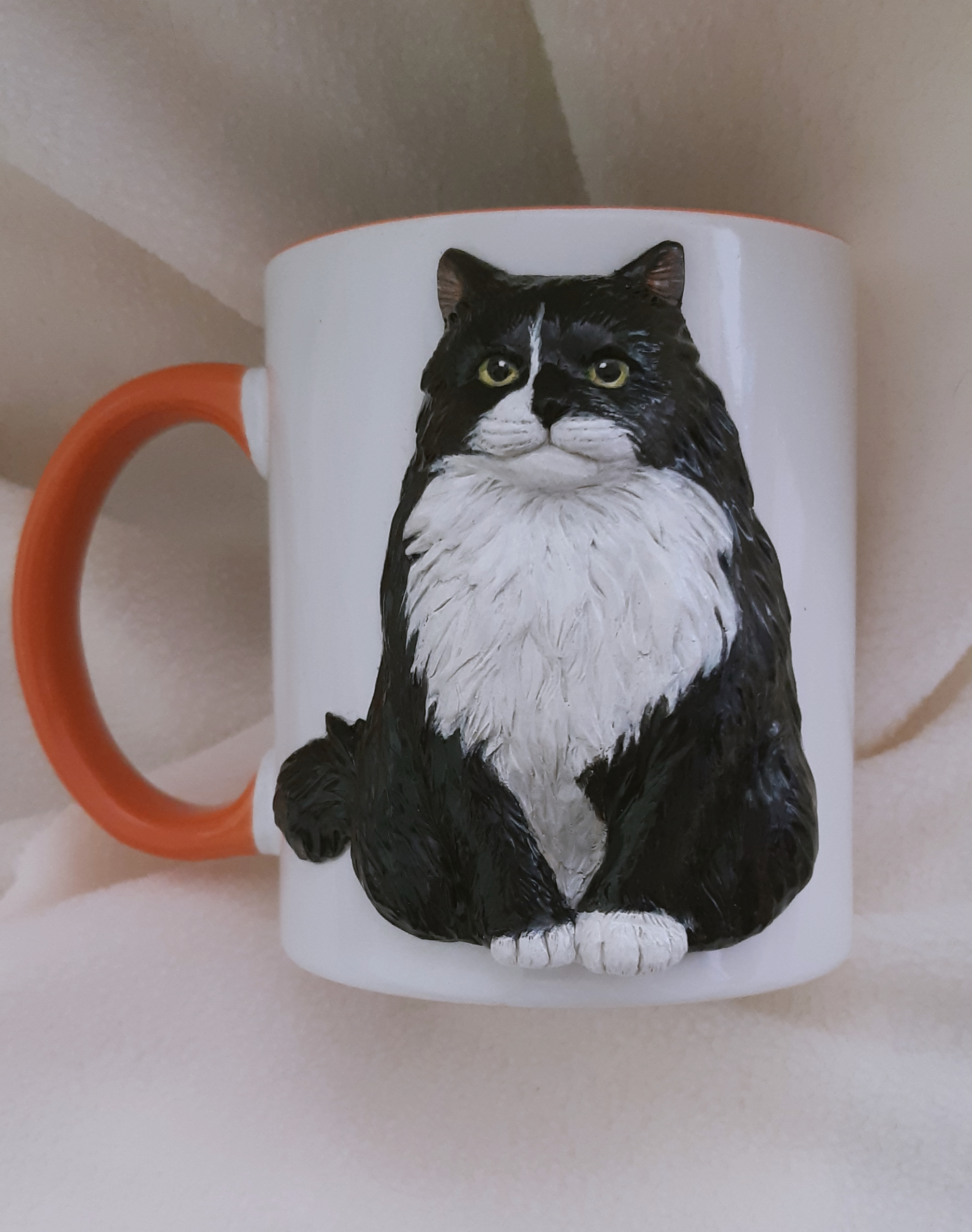 Kittens are different - My, cat, Handmade, Needlework without process, With your own hands, Mug with decor, Longpost