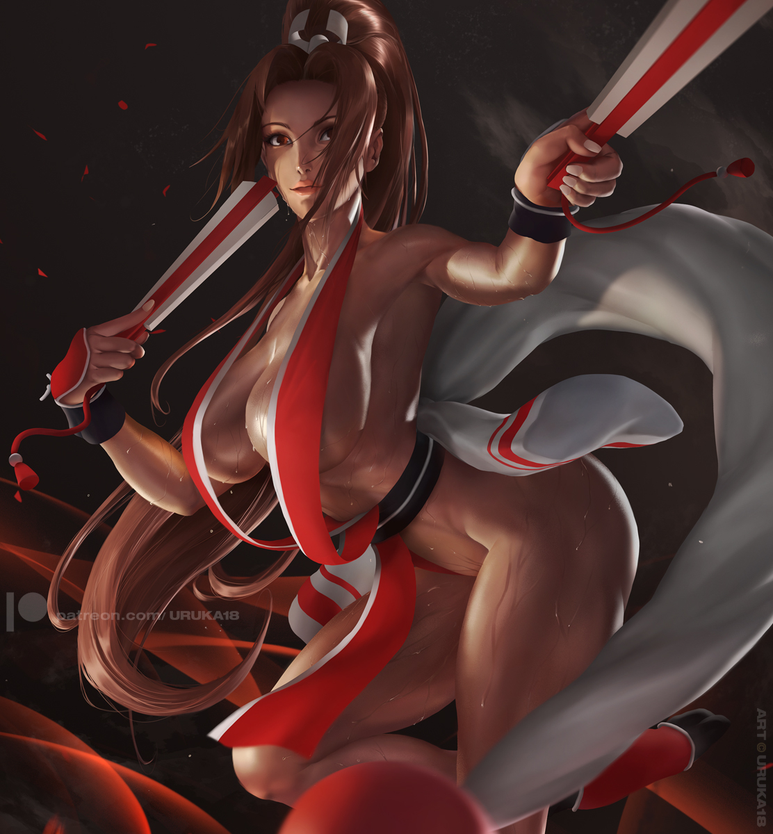 Mai Shiranui - NSFW, Art, Girls, Games, Erotic, The king of fighters, Mai Shiranui, Uruka18, Longpost