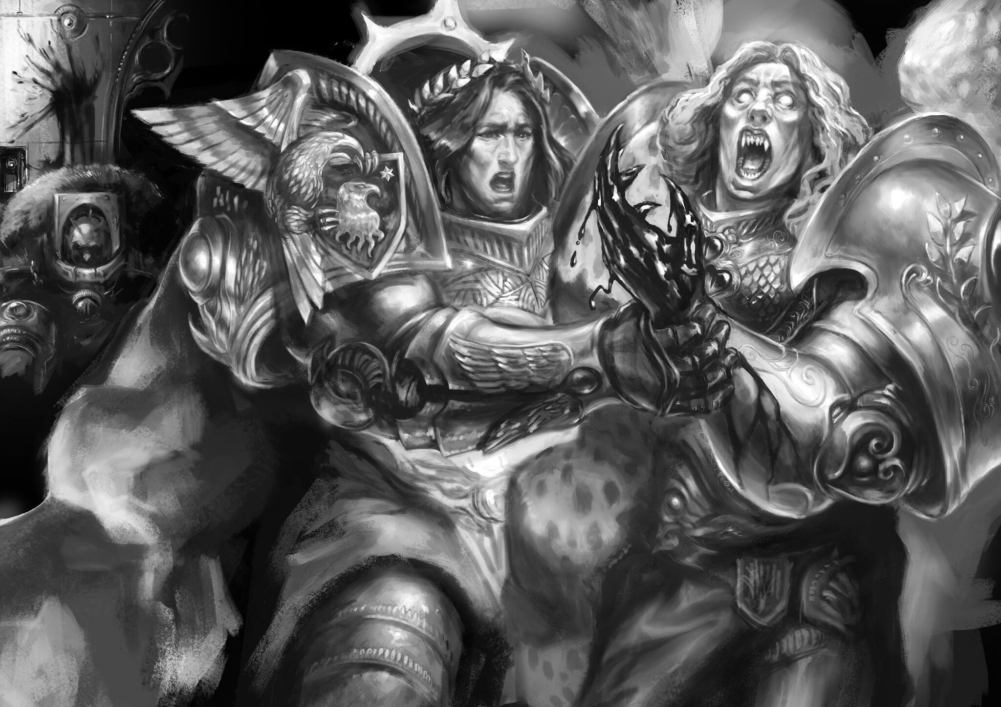 «Что, если?..» - Warhammer 40k, Horus Heresy, Sanguinius, Император человечества, Horus, Wh Art, Альтернативная история, Warhammer 30k