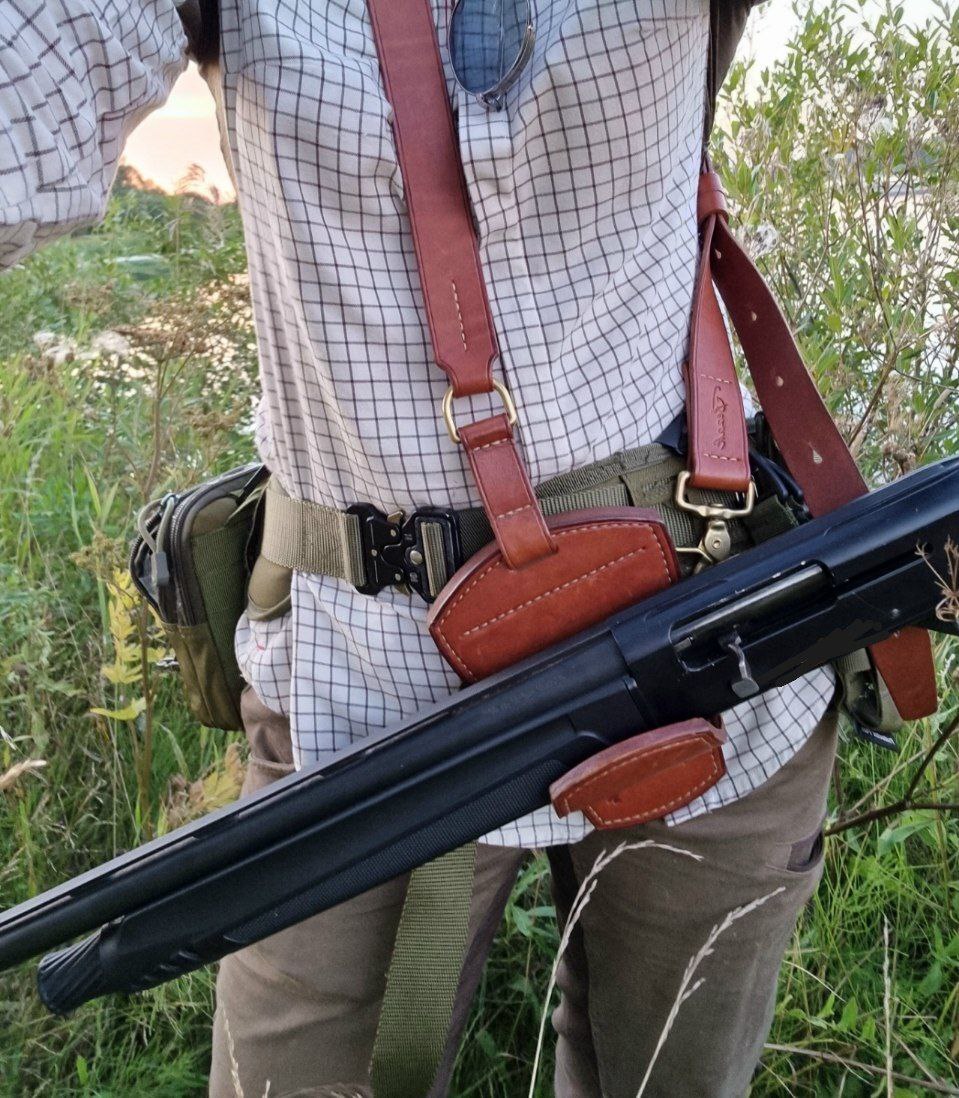 Suspension (unloading) for a hunting rifle - My, Leather products, Leather, With your own hands, suspension, Longpost, Needlework without process