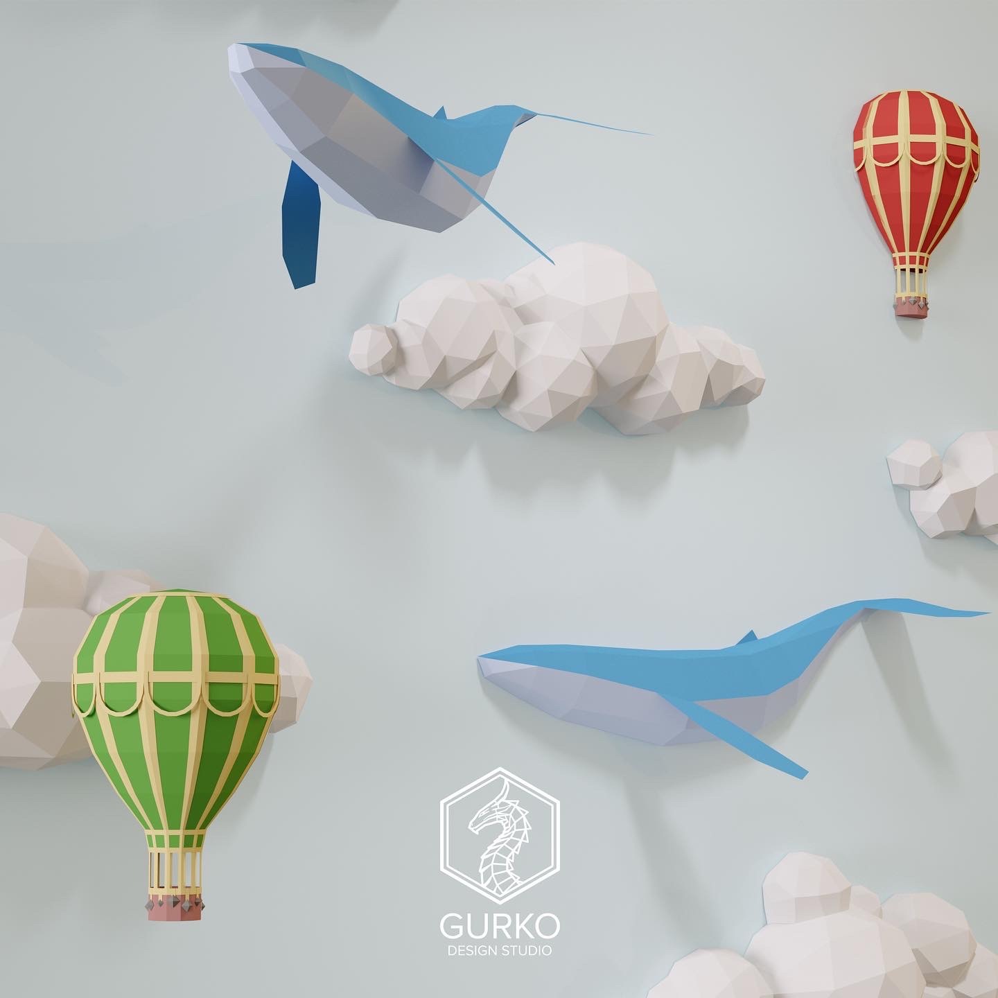 My collection of floating islands - My, 3D modeling, Papercraft, 3D, Low poly, Video, Youtube, Longpost