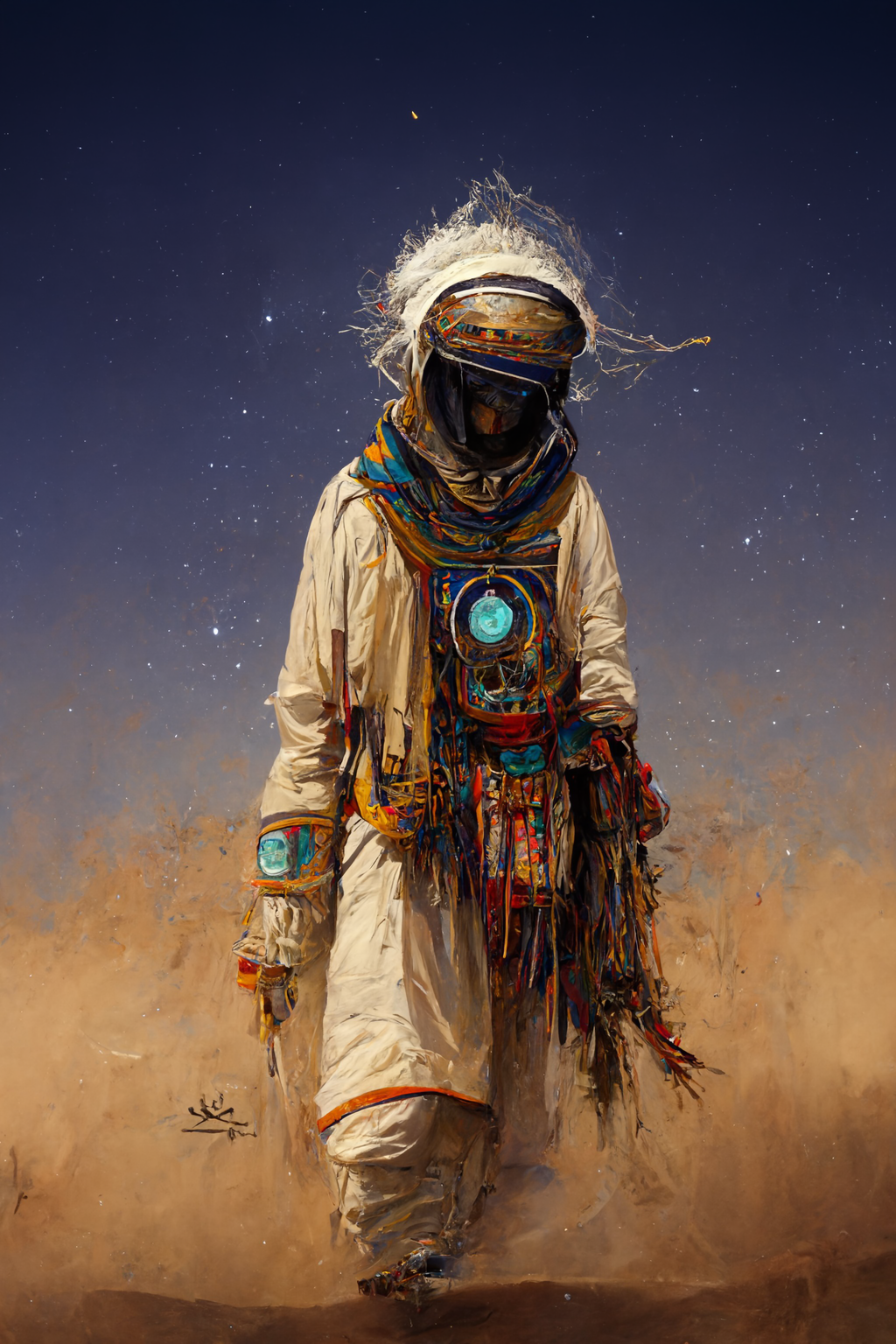 Space Shamans by Midjourney - My, Нейронные сети, Midjourney, Art, Shamans, Space, Longpost