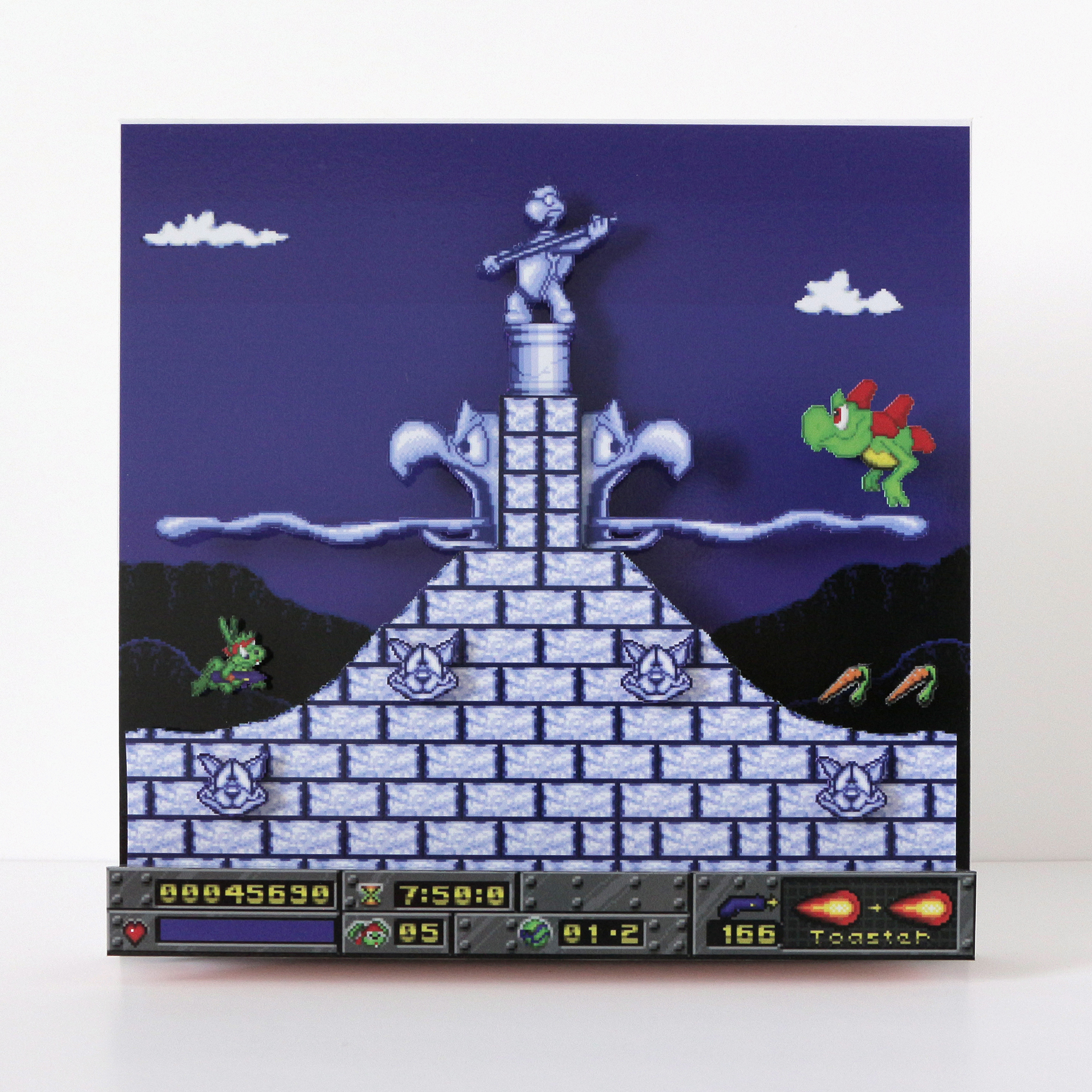 Diorama based on the game Jazz Jackrabbit - My, Diorama, Games, With your own hands, Nostalgia, Retro Games, Jazz Jackrabbit, Longpost