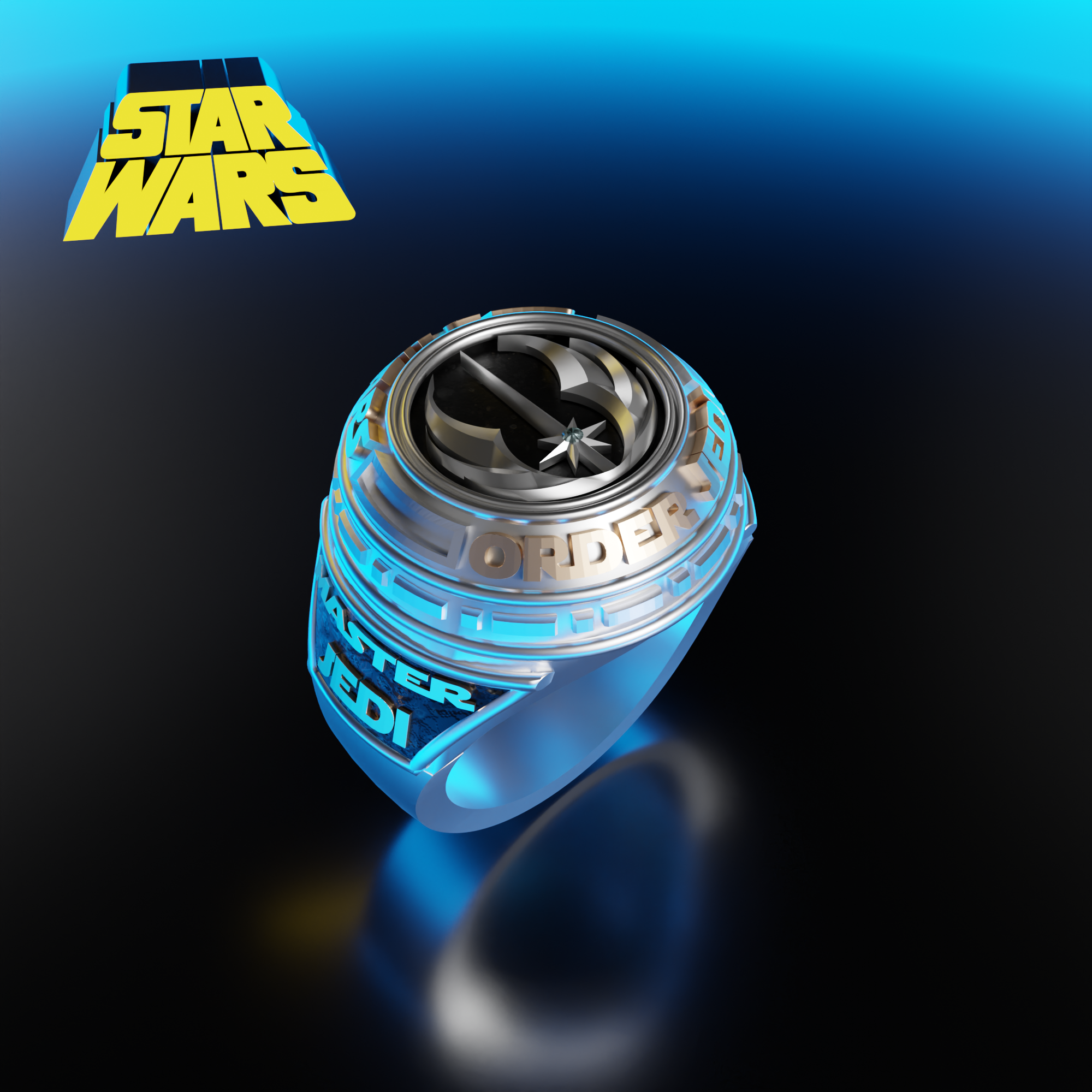 STAR WARS - My, Blender, Star Wars, 3D modeling, 3D печать, Ring, Jedi