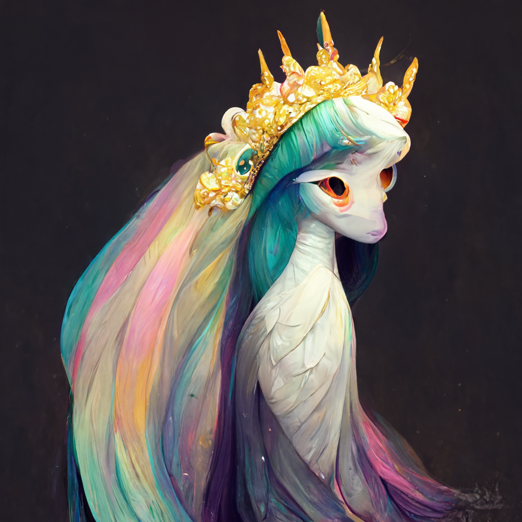 Princesses through the eyes of a neural network - My little pony, Princess luna, Princess celestia, Twilight sparkle, Midjourney, Longpost