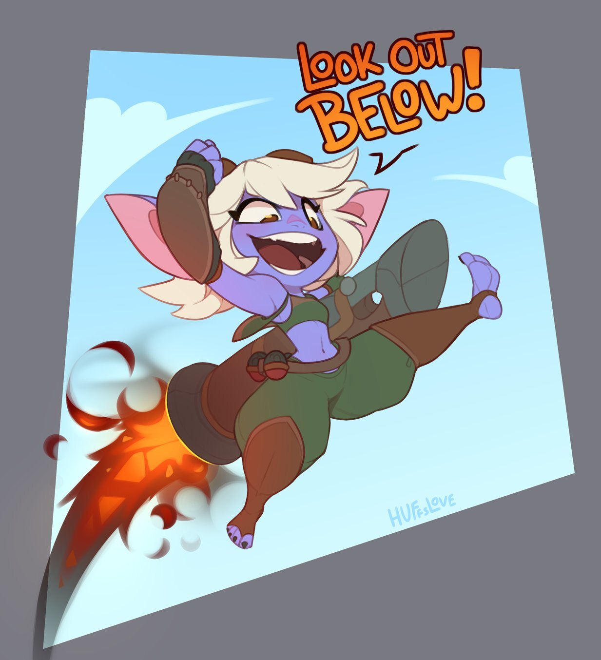 Surprise - NSFW, Art, Comics, League of legends, Huffslove, Tristana, Longpost