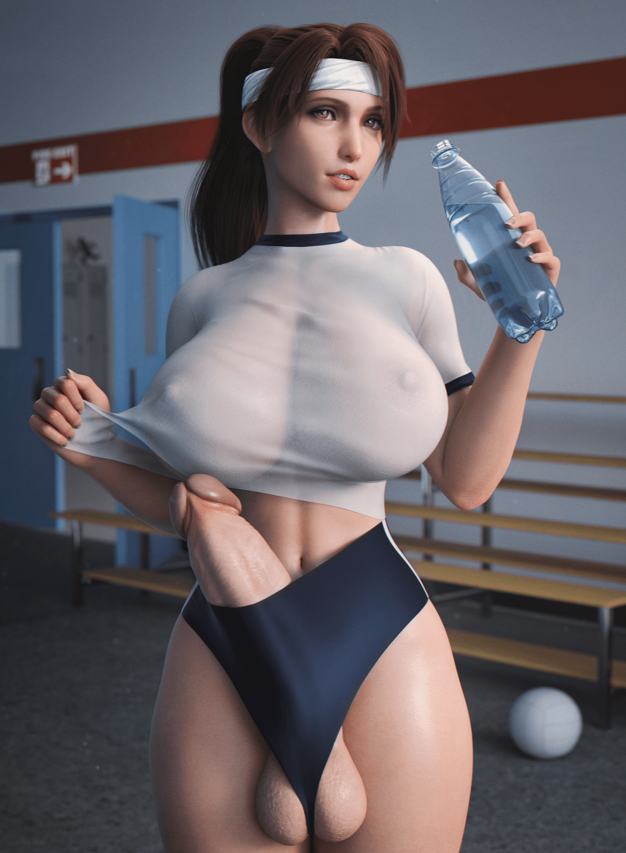 Jessie rasberry - NSFW, Futanari, Futa art, Big dick futa, Jessie rasberry, Final fantasy vii, Stevencarson, Longpost