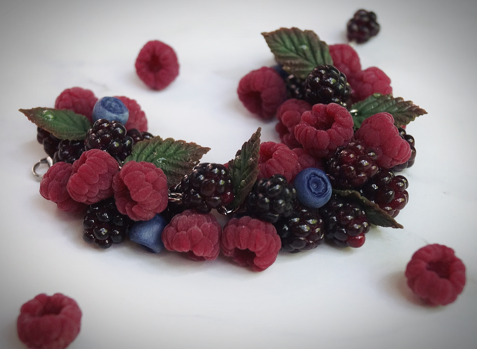 The same bracelet that made a splash in my work! - My, Лепка, Needlework without process, With your own hands, Summer, Berries, Women, Girls, Creation, Art, Polymer clay, Raspberries, beauty, beauty of nature, Nature, Longpost