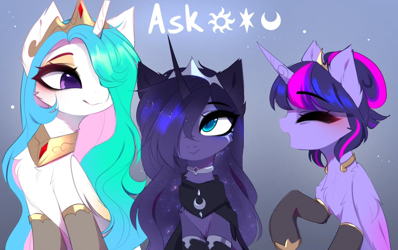 Троица Принцесс - My Little Pony, Twilight sparkle, Princess Luna, Princess Celestia, Magnaluna