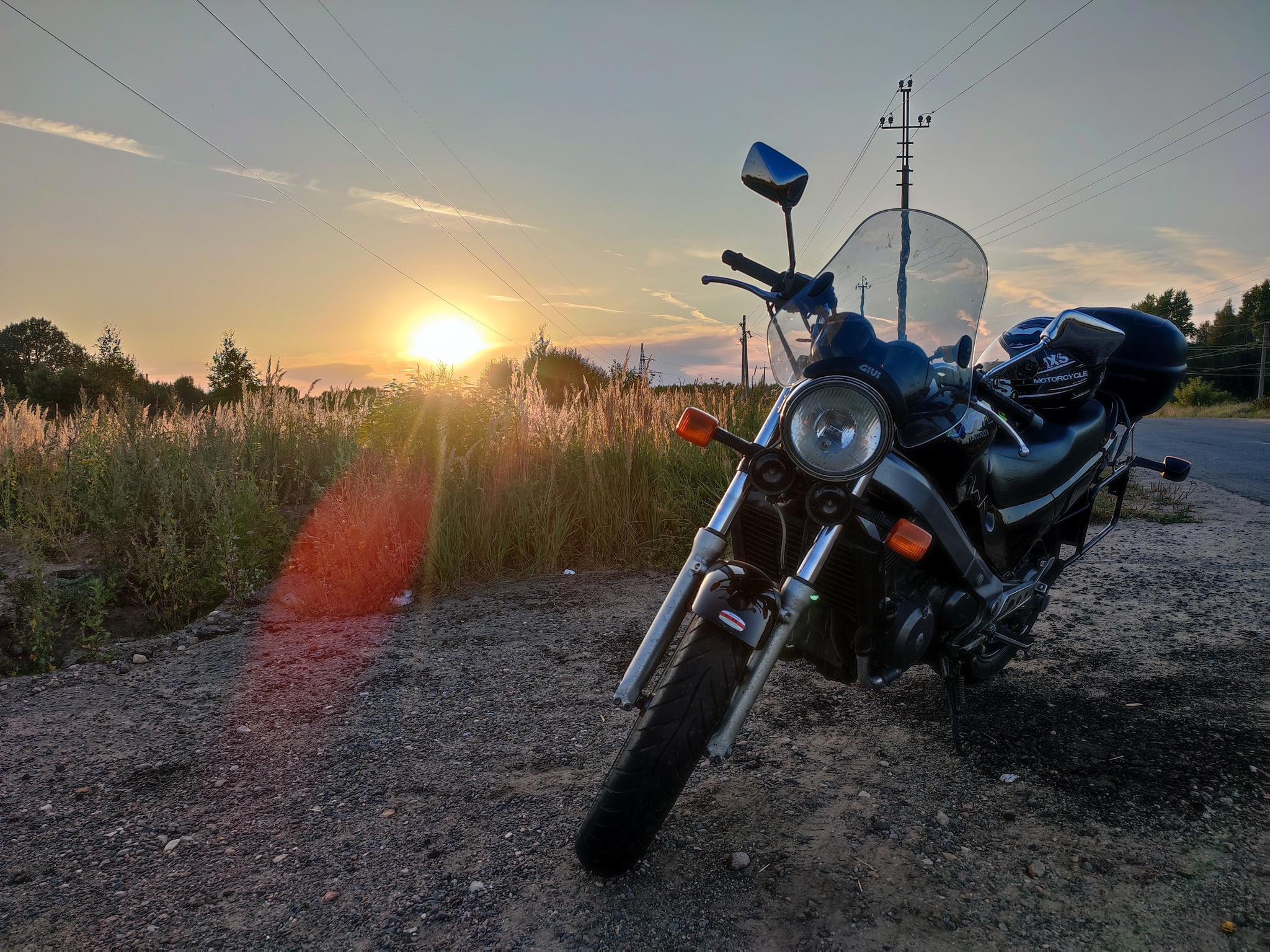 Sunset - My, Moto, Sunset, Honda, The photo