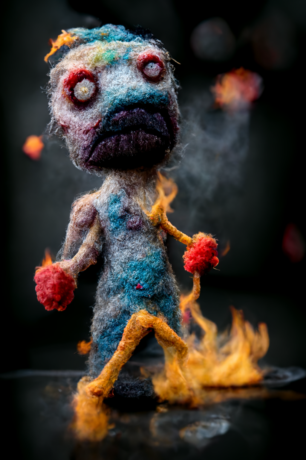 Rise of the felt zombies - Art, Images, Нейронные сети, Computer graphics, Artificial Intelligence, Characters (edit), Toys, Soft toy, Felt, Midjourney, Longpost