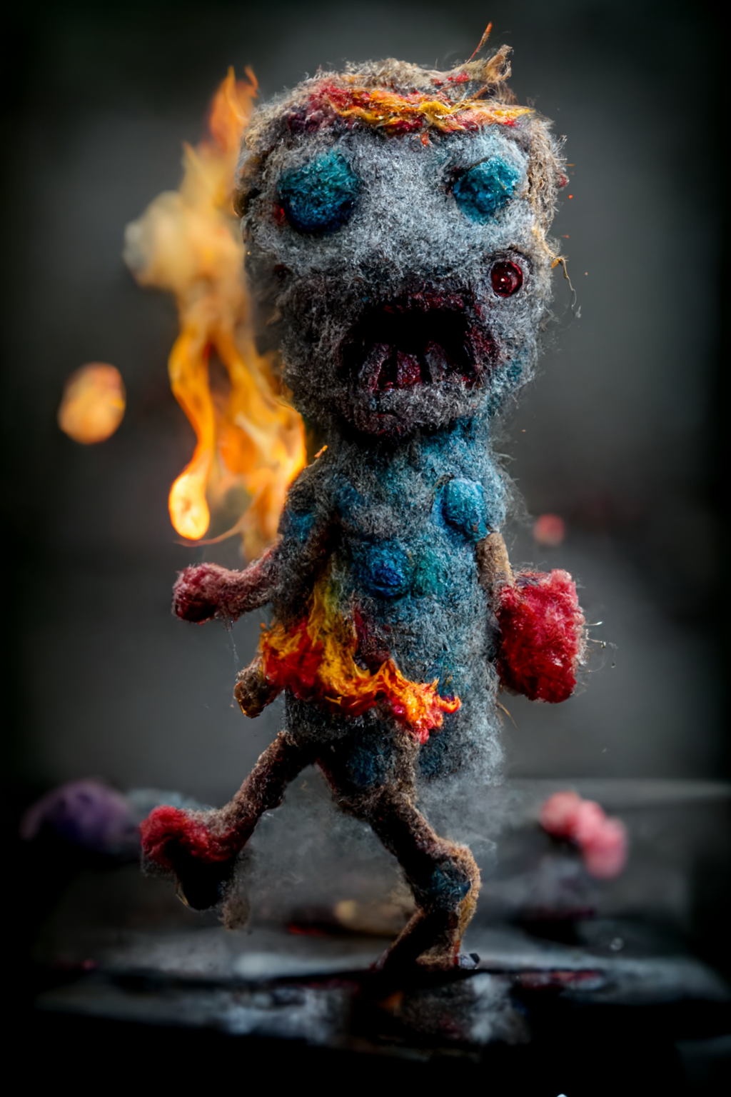 Rise of the felt zombies - Art, Images, Нейронные сети, Computer graphics, Artificial Intelligence, Characters (edit), Toys, Soft toy, Felt, Midjourney, Longpost