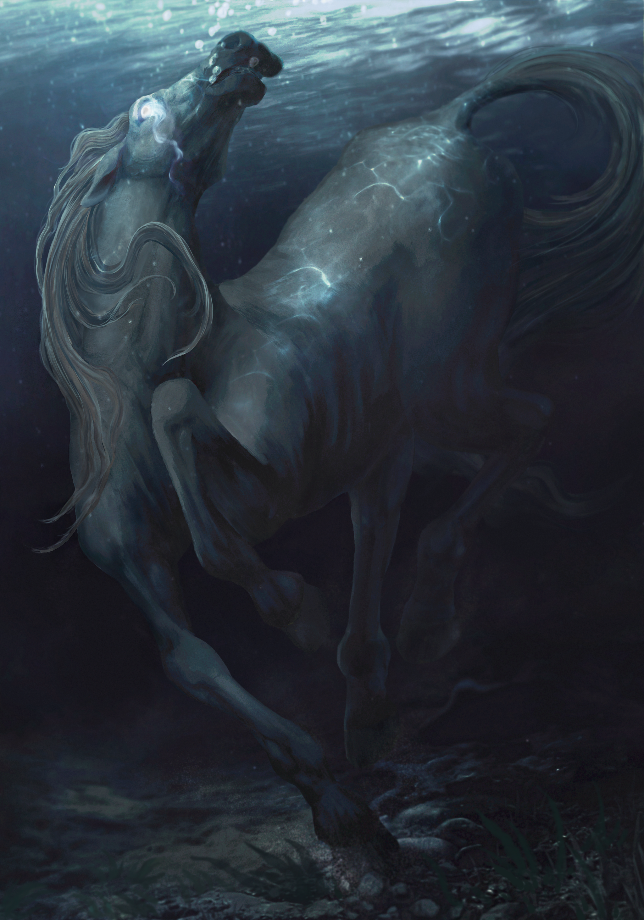 Kelpie - My, Witcher, Gwent, Digital, Art, Illustrations, Digital drawing