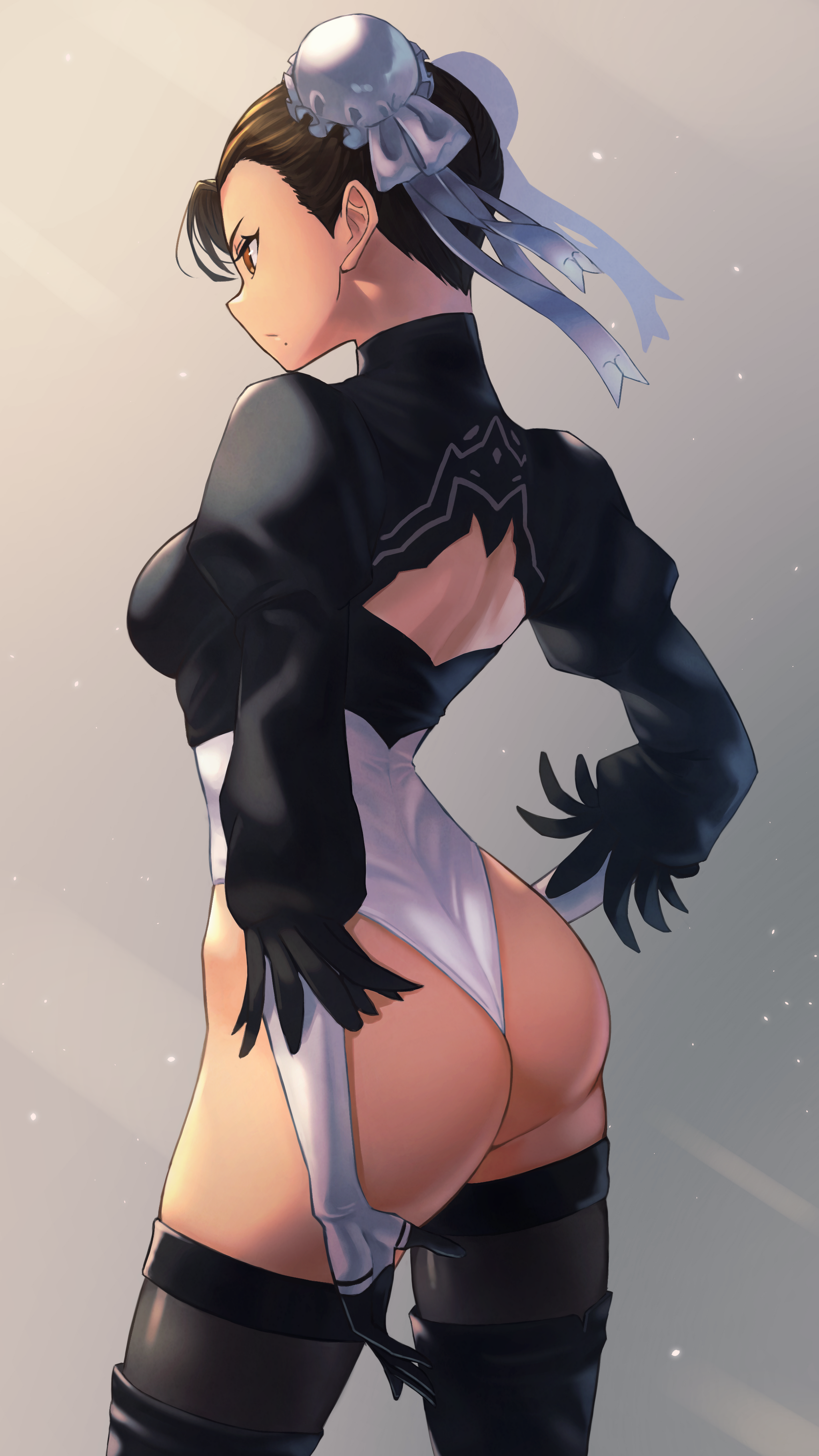 2B or Chun Li? - NSFW, Аниме, Anime Art, Арт, Игры, NIER Automata, Yorha unit No 2 type B, Street Fighter, Chun-Li, Кроссовер, Попа, Панцу, Чулки, Хоба, Game Art, Рисованная эротика, Эротика, Длиннопост