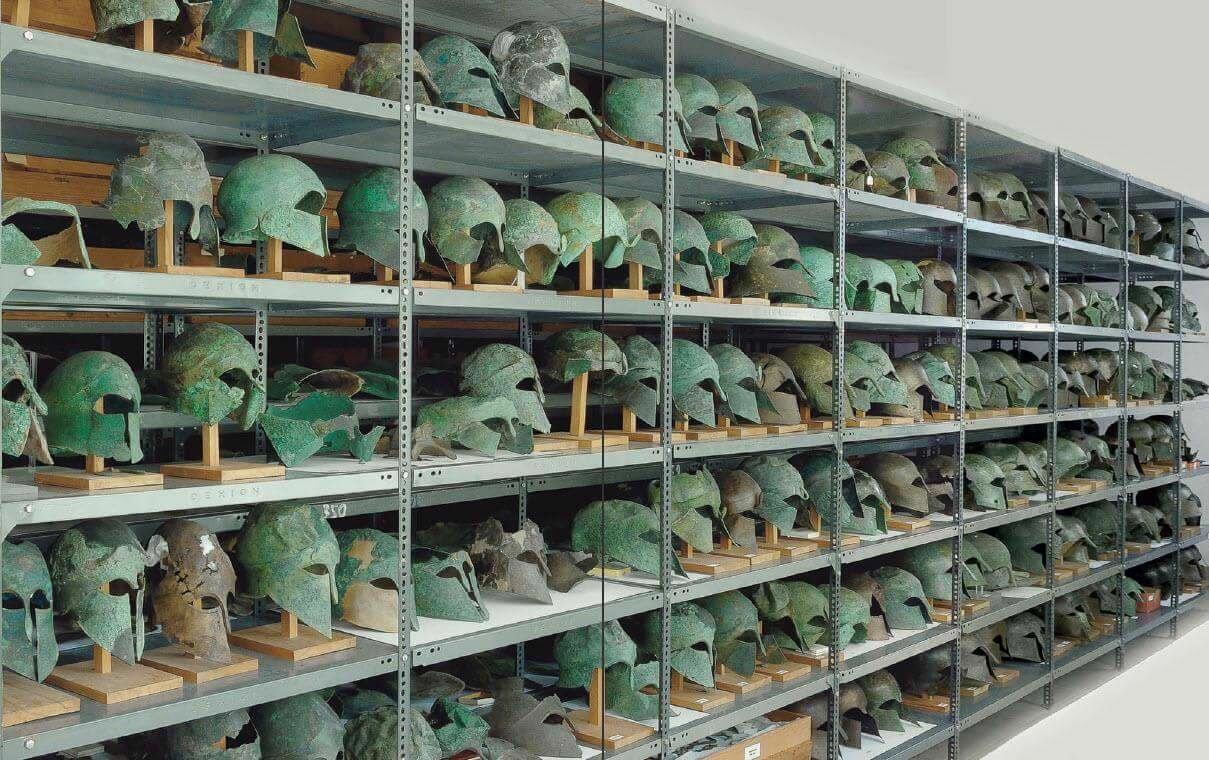 The largest collection of bronze helmets in the world - The photo, Greece, Helmet, Bronze