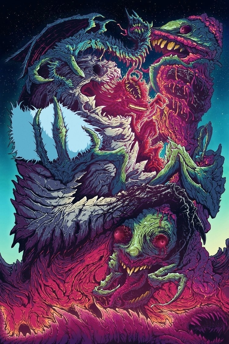 Hyper Beast - Art, Drawing, Oddities, Kripota, Darkness, Hyper Beast, Longpost